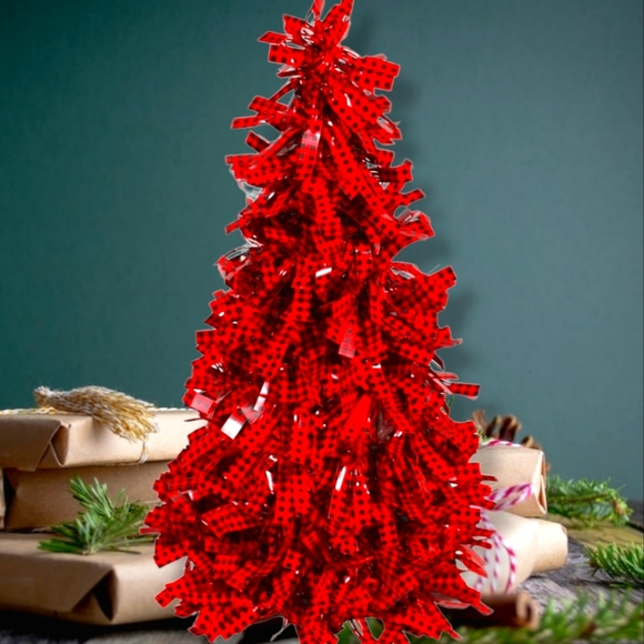 Other - #AH New Red Buffalo Check Center Piece Standing Christmas Tree Home Decor Table